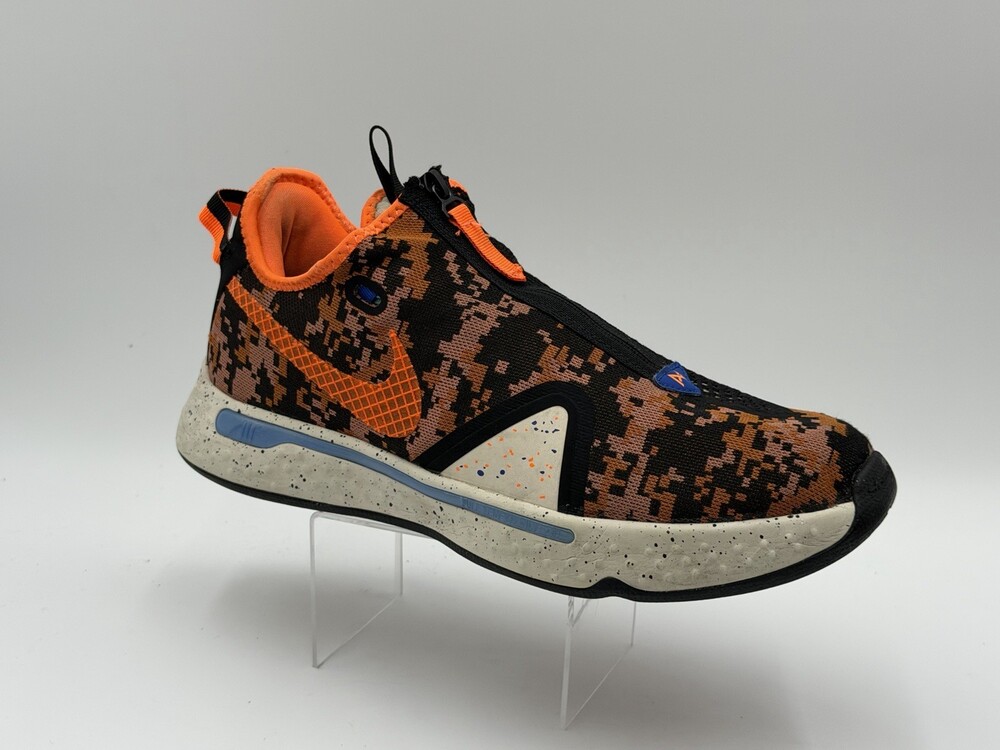 Nike PG 4 Digi Camo Mens Size 12 Orange Basketball Shoes CD5079-200